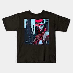 Cyberpunk Hotties (34) - Beautiful Sci fi Women Kids T-Shirt